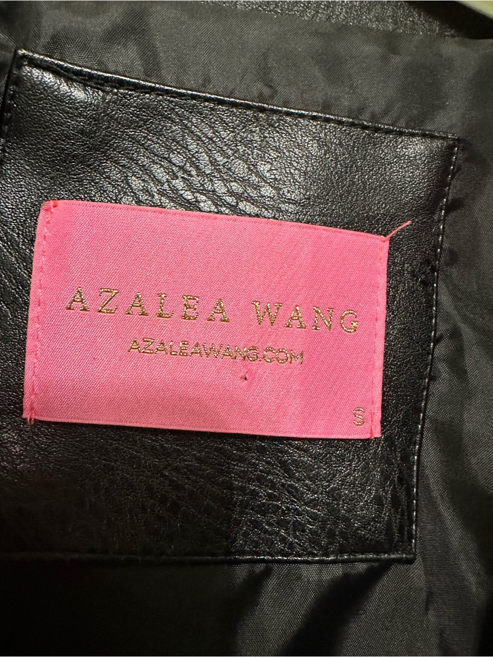 Azela Wang Studded Pink & Black Leather Motorcycle Jacket - Women S - Picture 12 of 13